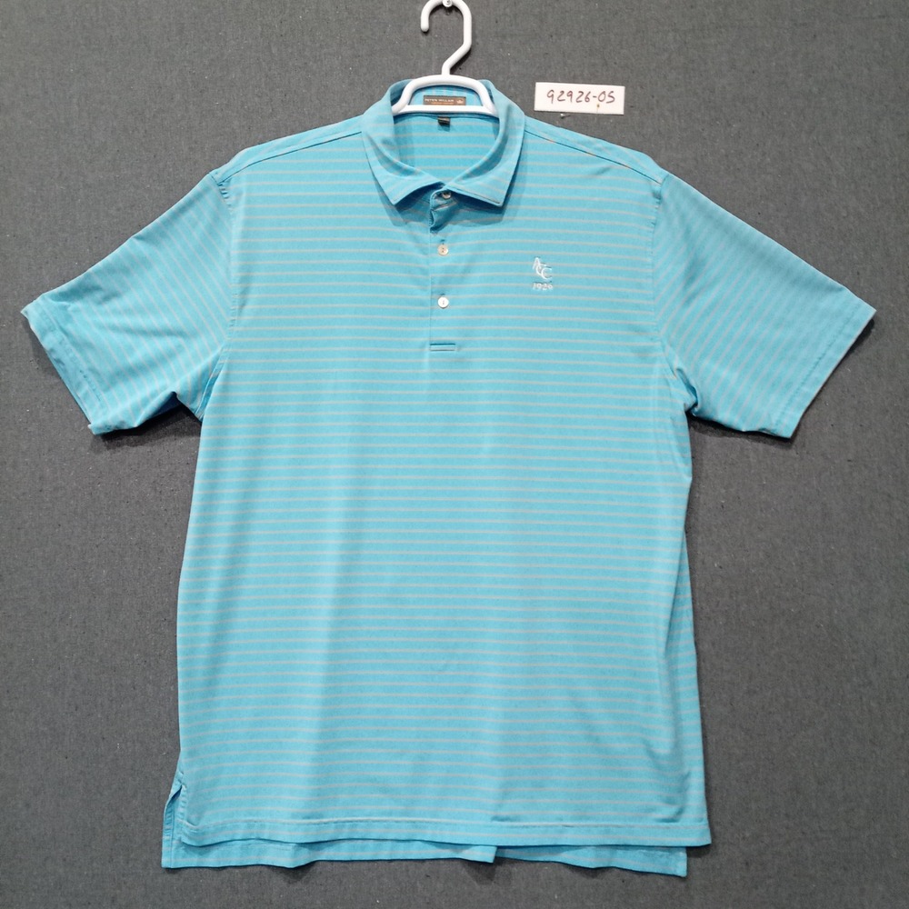 Peter Millar Summer Comfort Mens XL Blue Orange Striped ACC 1926 Golf Polo Shirt